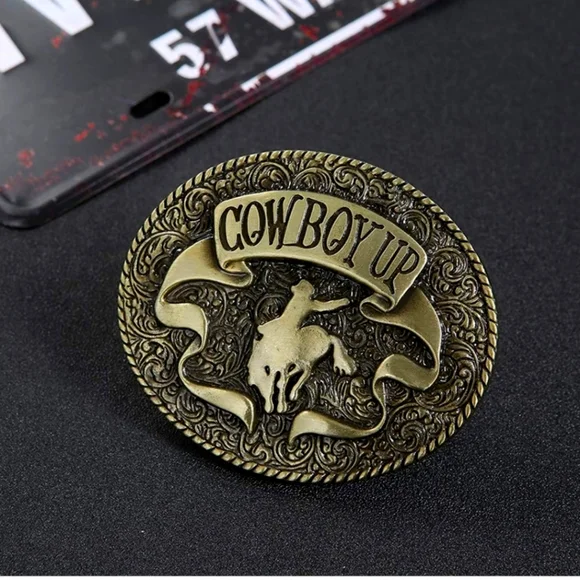 Accessories | Cowboy Up Horse Gold Western Belt Buckle  display picture 1